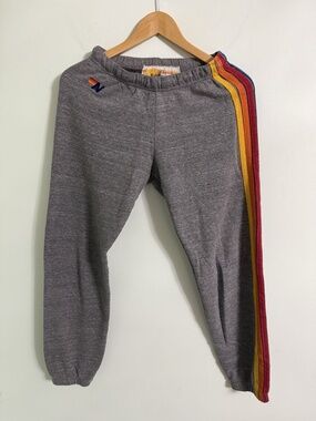 Aviator Nation 5 Stripe Sweatpants Grey Size X-Small